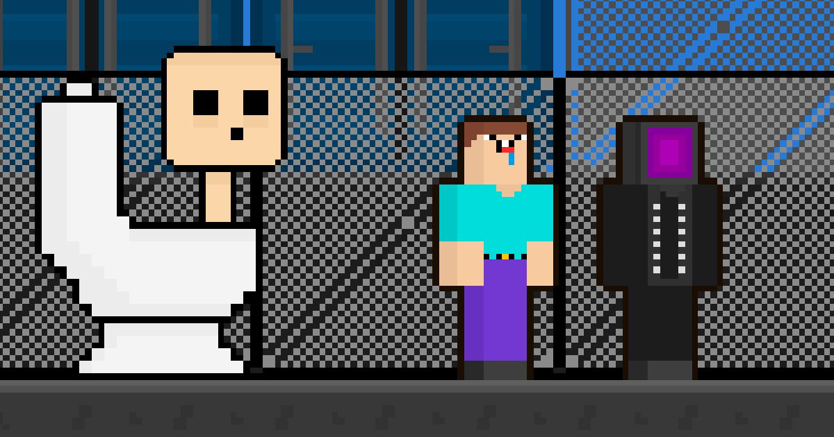 Image Skibidi vs Noob & Cameraman